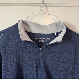 Peter Millar Navy Quarter-Zip Pullover